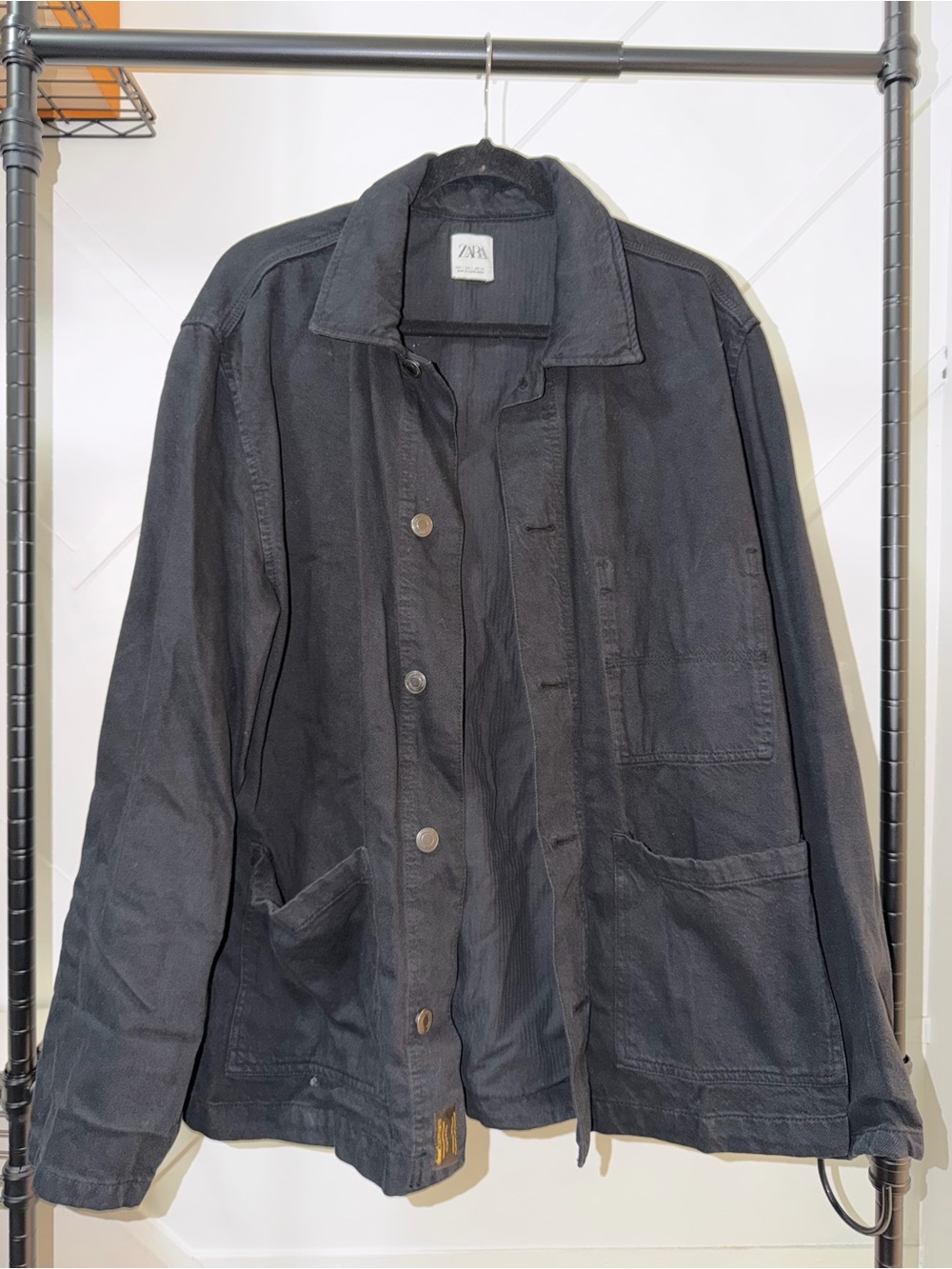 Zara - Black Cotton Work Jacket